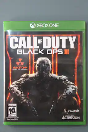 Xbox One Call of Duty Black Ops III Nuketown Bonus Map Included Mature 17+ M ESRB Online Interactions Not Rated by the ESRB Treyarch Activision - M (Mature 17+)