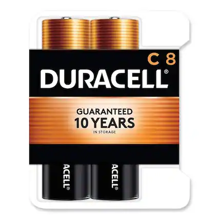 DURACELL
GUARANTEED 10 YEARS IN STORAGE
C 8
ACELL
ACELL