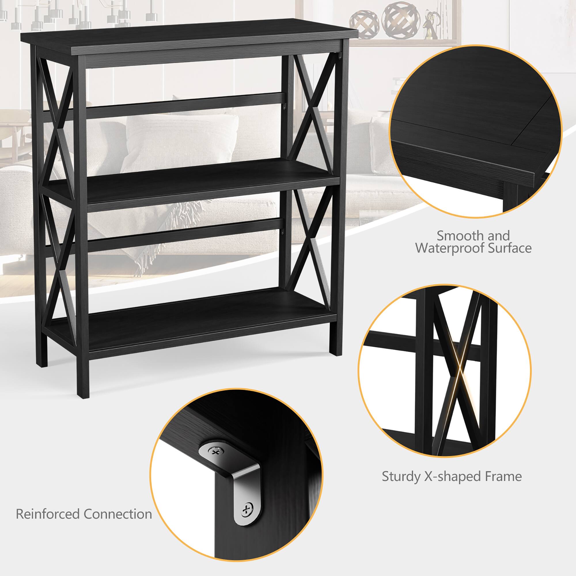 Reinforced Connection Smooth and Waterproof Surface N Sturdy X-shaped Frame