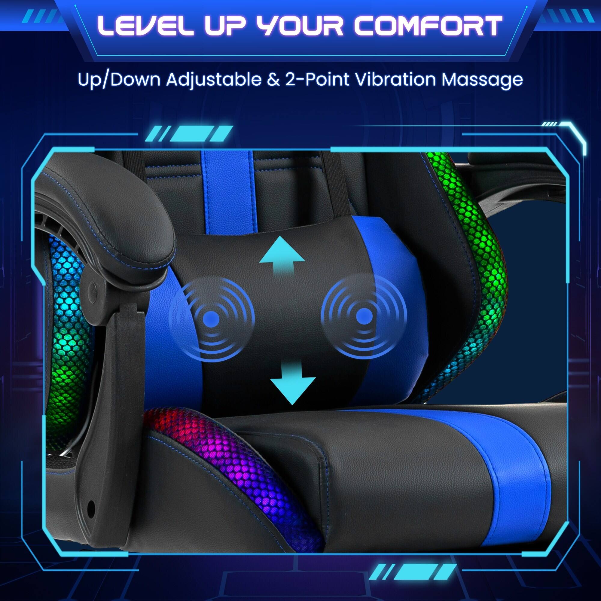 LEVEL UP YOUR COMFORT

Up/Down Adjustable & 2-Point Vibration Massage