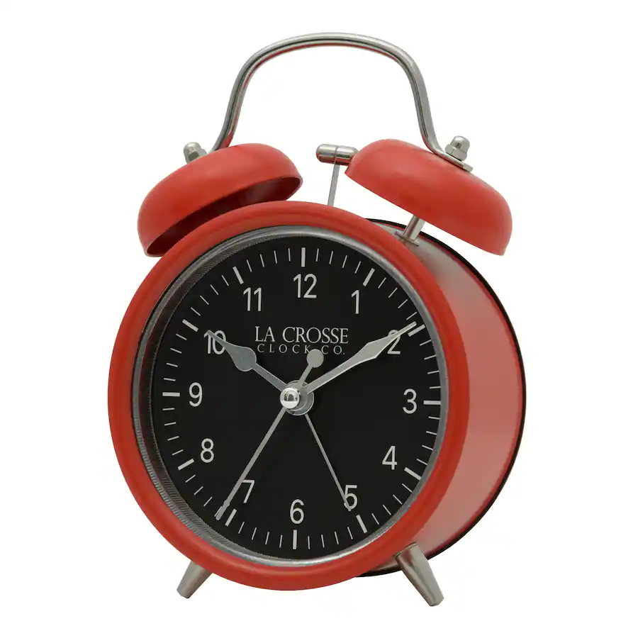 Red Clock Design La Crosse Clock Co. Twin Bell Quartz Analog Alarm Clock Red - Best Buy