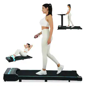 Ksports - Under Desk Walking Pad Classic Treadmill with Wheels and Remote, 2.5 HP - Black