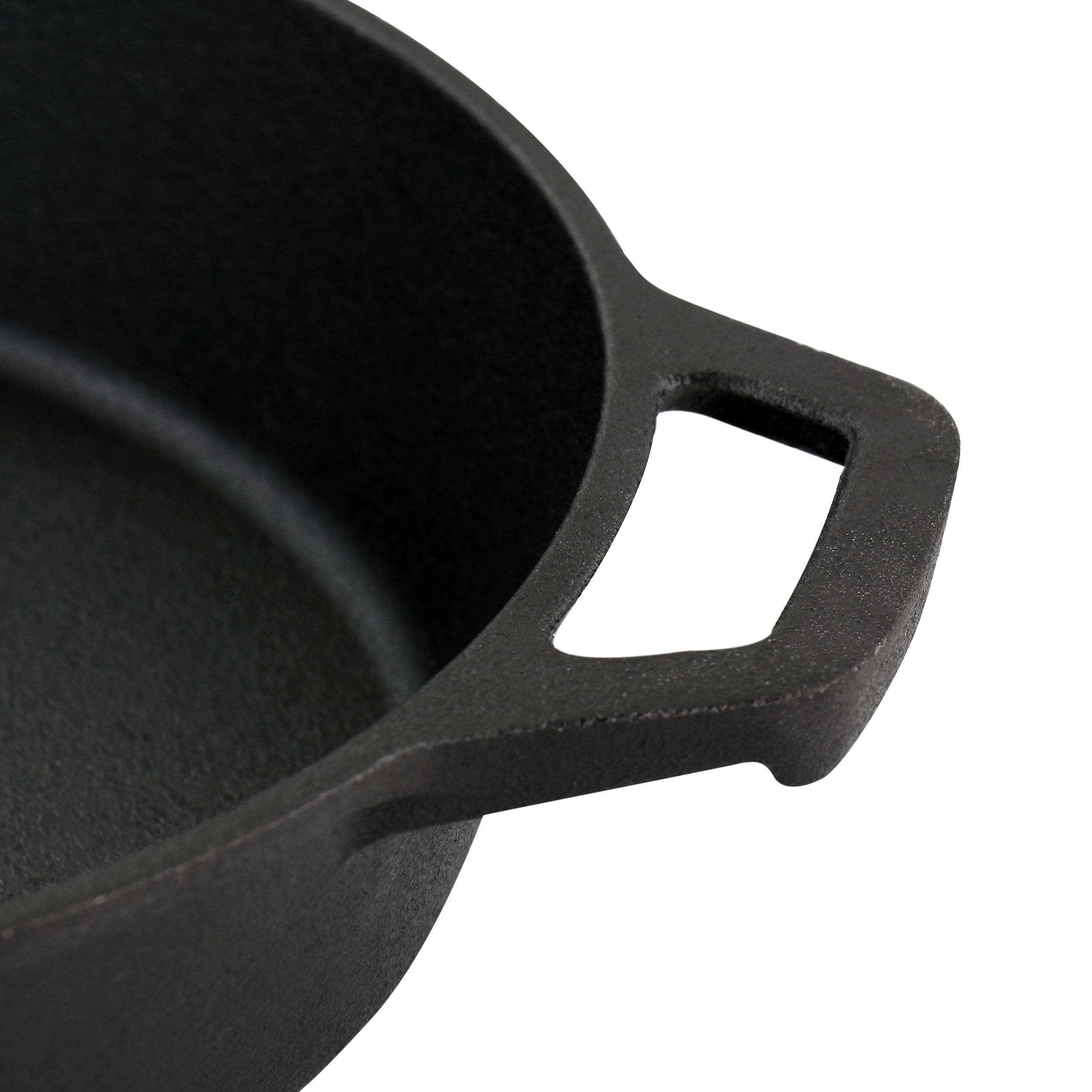 Alt View 3. MegaChef - MegaChef 10 Inch Round Preseasoned Cast Iron Frying Pan with Handle in Black - Black.