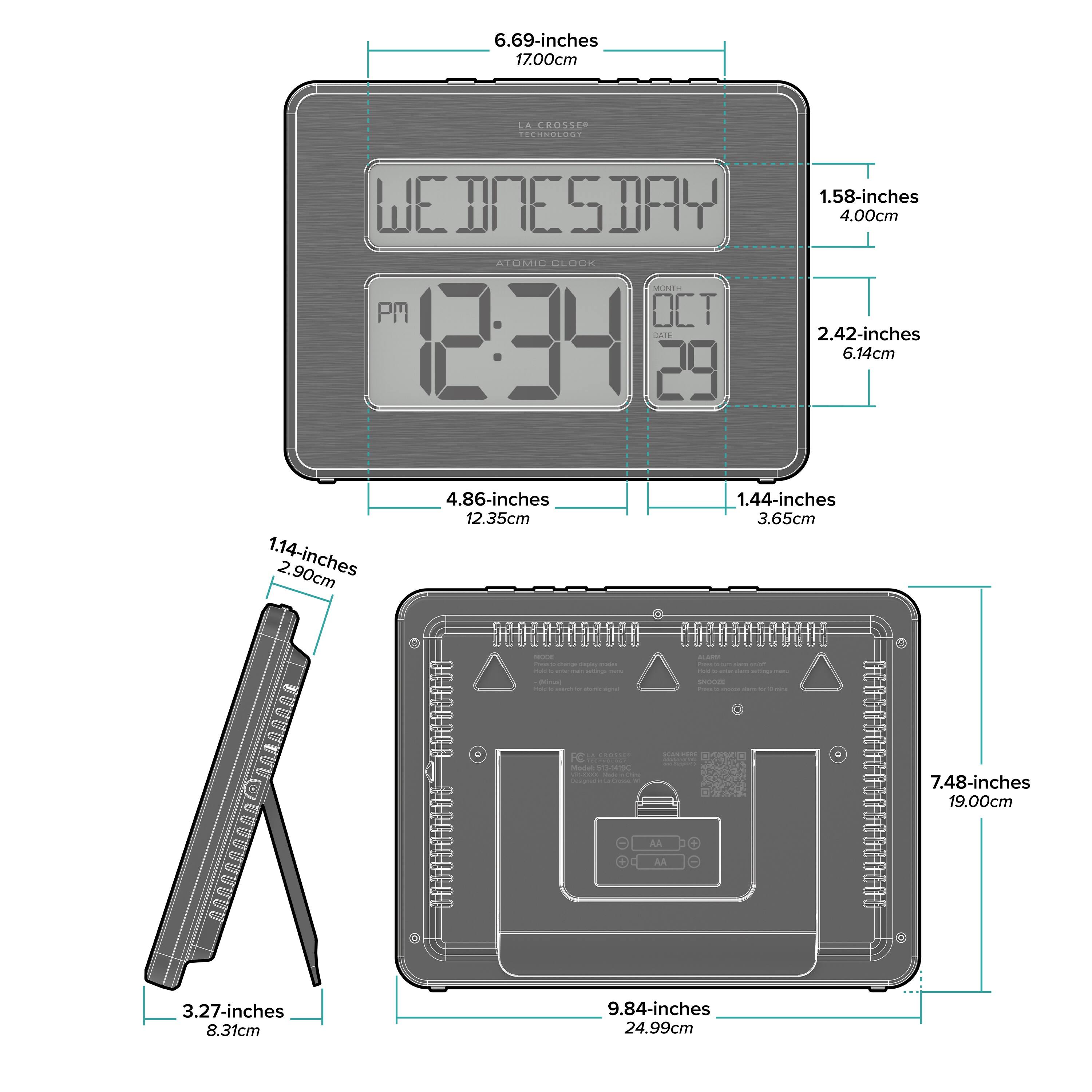 6.69 inches (17.00 cm)  
1.58 inches (4.00 cm)  
4.86 inches (12.35 cm)  
1.44 inches (3.65 cm)  
1.14 inches (2.90 cm)  
2.42 inches (6.14 cm)  
7.48 inches (19.00 cm)  
9.84 inches (24.99 cm)  
3.27 inches (8.31 cm)  
1.14 inches (2.90 cm)
