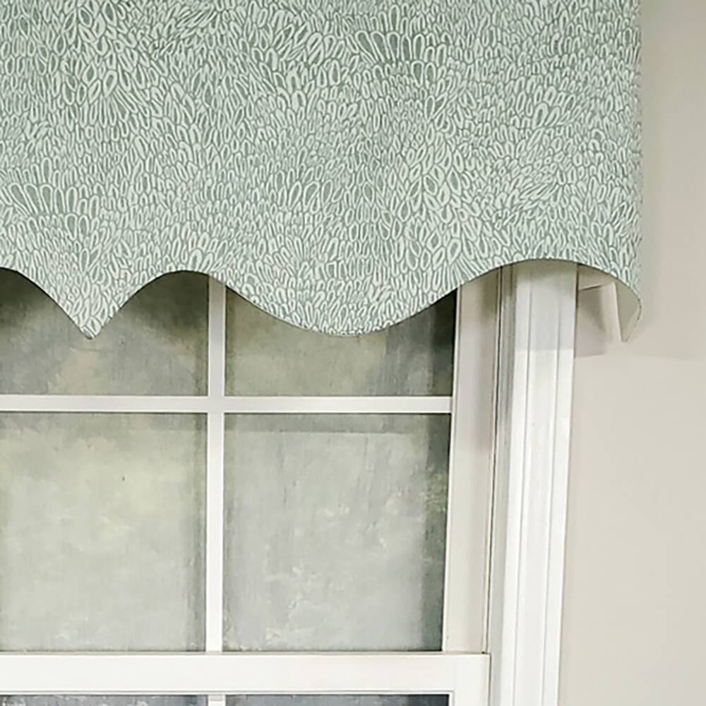 Left. RLF Home - RLF Home Luxurious Modern Design Classic Miramar Regal Style Window Valance 50" x 17" Sea Glass - Sea Glass.