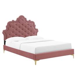 Modway - Gwyneth Tufted Performance Velvet King Platform Bed - Red