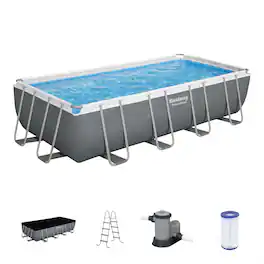 Bestway - Power Steel 18' x 9' x 48" Rectangular Above Ground Swimming Pool Set