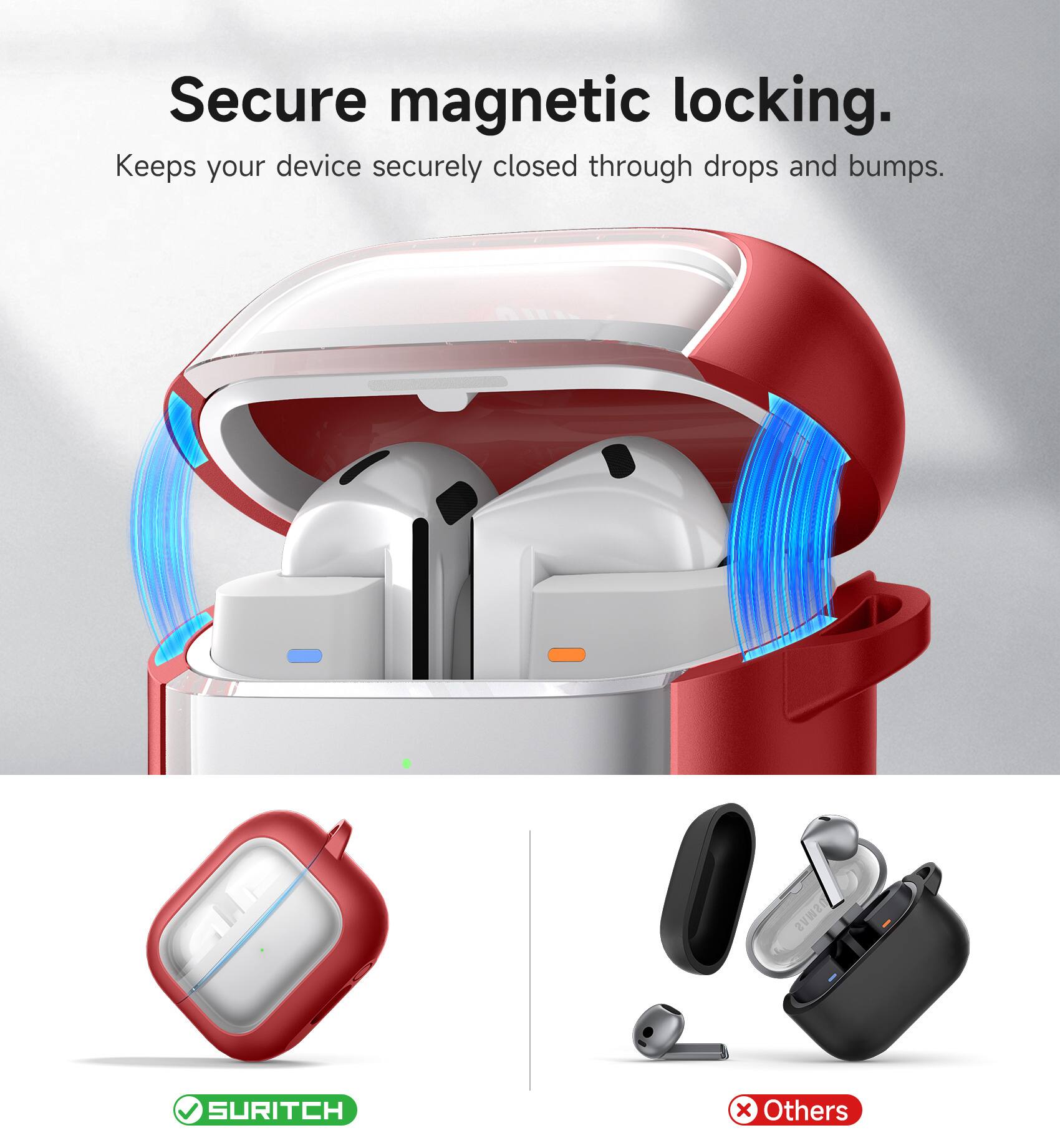 Secure magnetic locking.  
Keeps your device securely closed through drops and bumps.  
SWVS SURITCH x Others