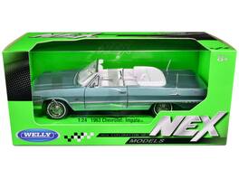 1963 Chevrolet Impala Convertible Interior "NEX Models" 1/24 Diecast Model Car by Welly - Light Blue Metallic with White