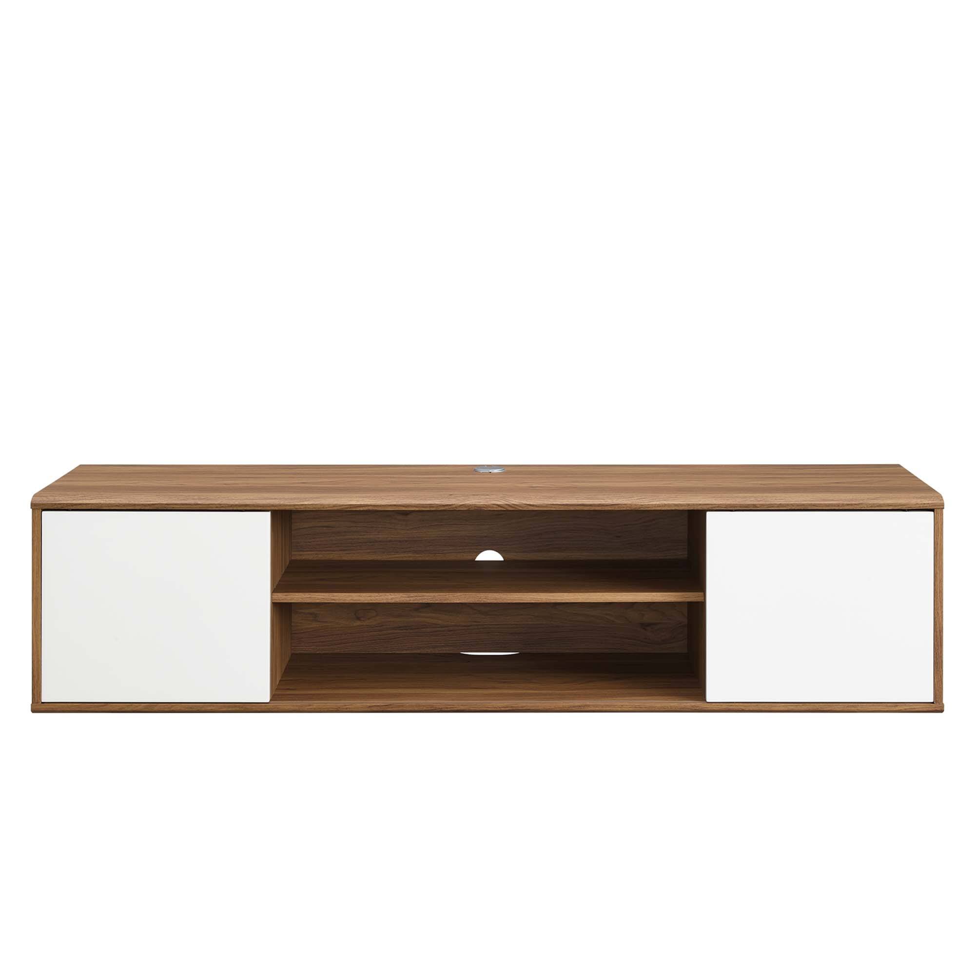 Alt View 2. Modway - Envision 60" Wall Mount TV Stand by Modway - Walnut White.