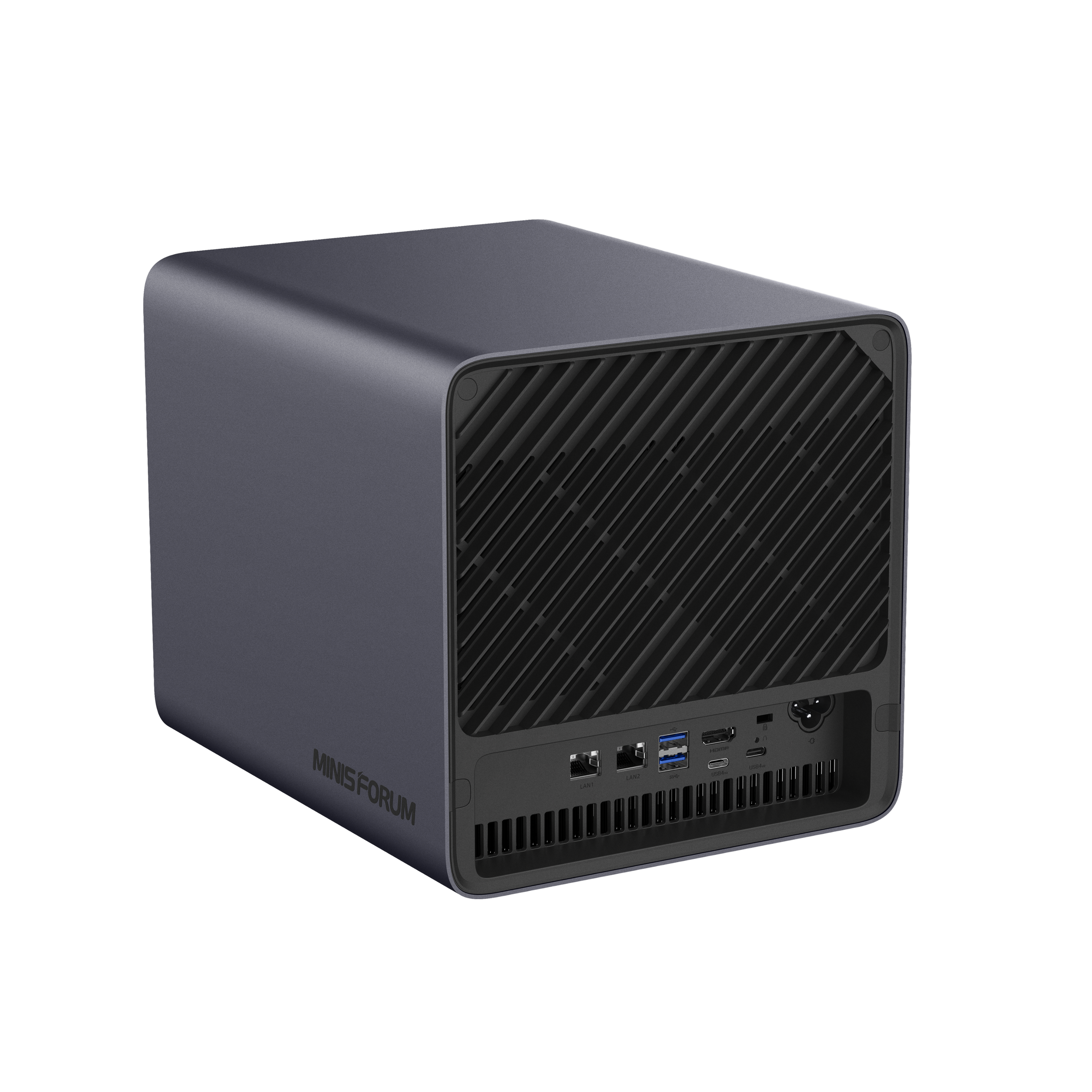 Angle. Minisforum - MINISFORUM N5 MAX AI NAS MINI PC, AMD Ryzen™ AI Max+ 395, 64GB LPDDR5X + 128GB OS, Radeon 8060S.