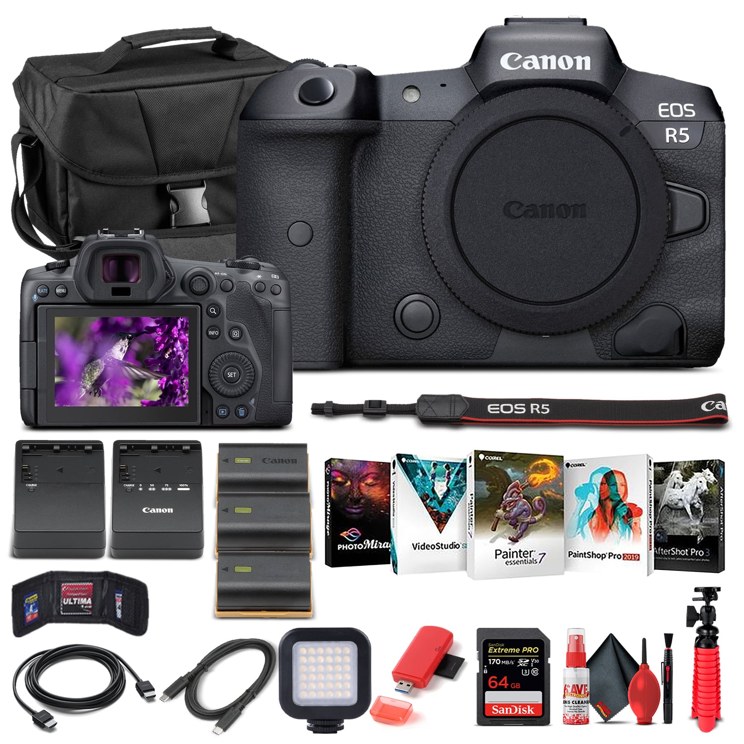 Canon - EOS R5 Mirrorless Camera Body Only 4147C002 - Advanced Bundle