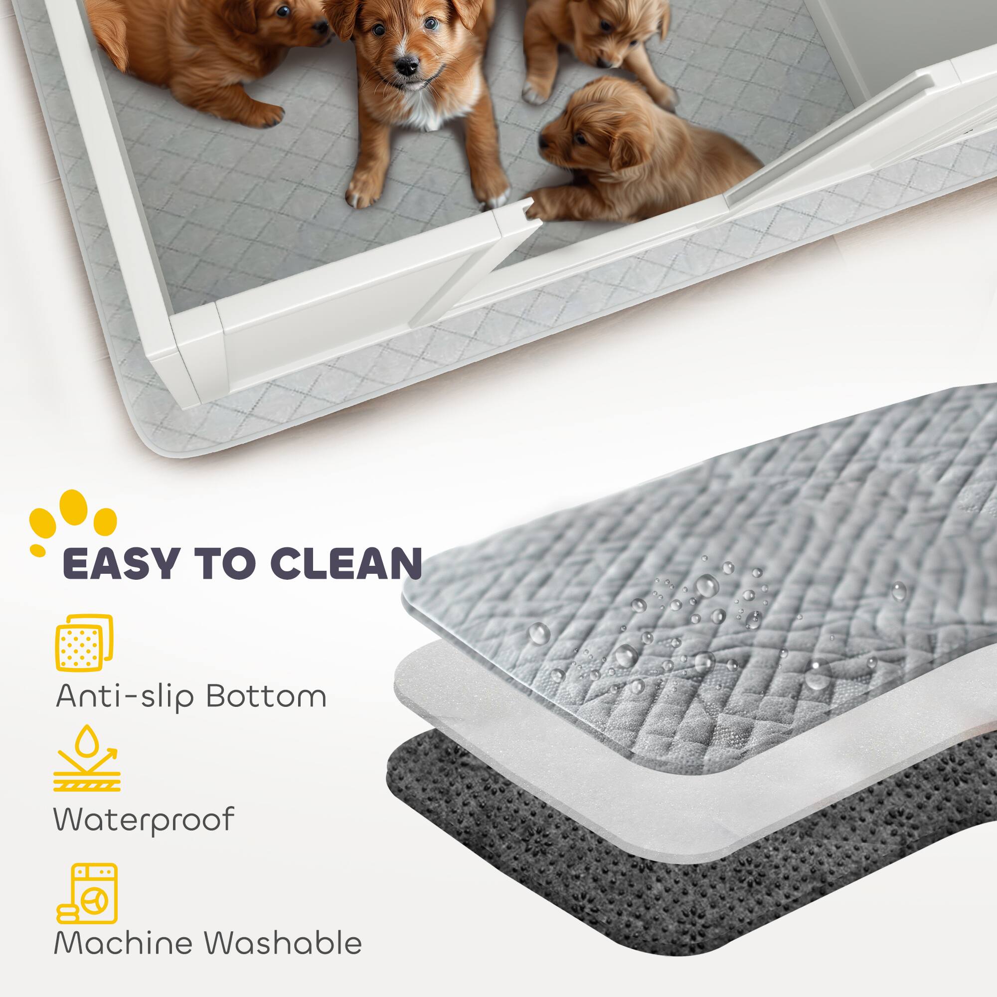 EASY TO CLEAN

- Anti-slip Bottom
- Waterproof
- Machine Washable