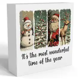 Paradigms Interiors - Funny Christmas Bathroom Decor Decoration Gift Decorations For Wooden Box Sign Home Farmhouse Office Living - It's the Most Wonderful Time of the Year