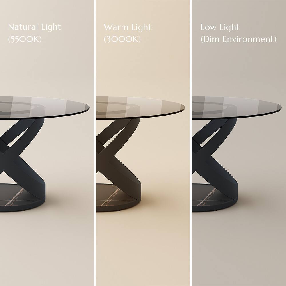 Natural Light (5500K)  
Warm Light (3000K)  
Low Light (Dim Environment)