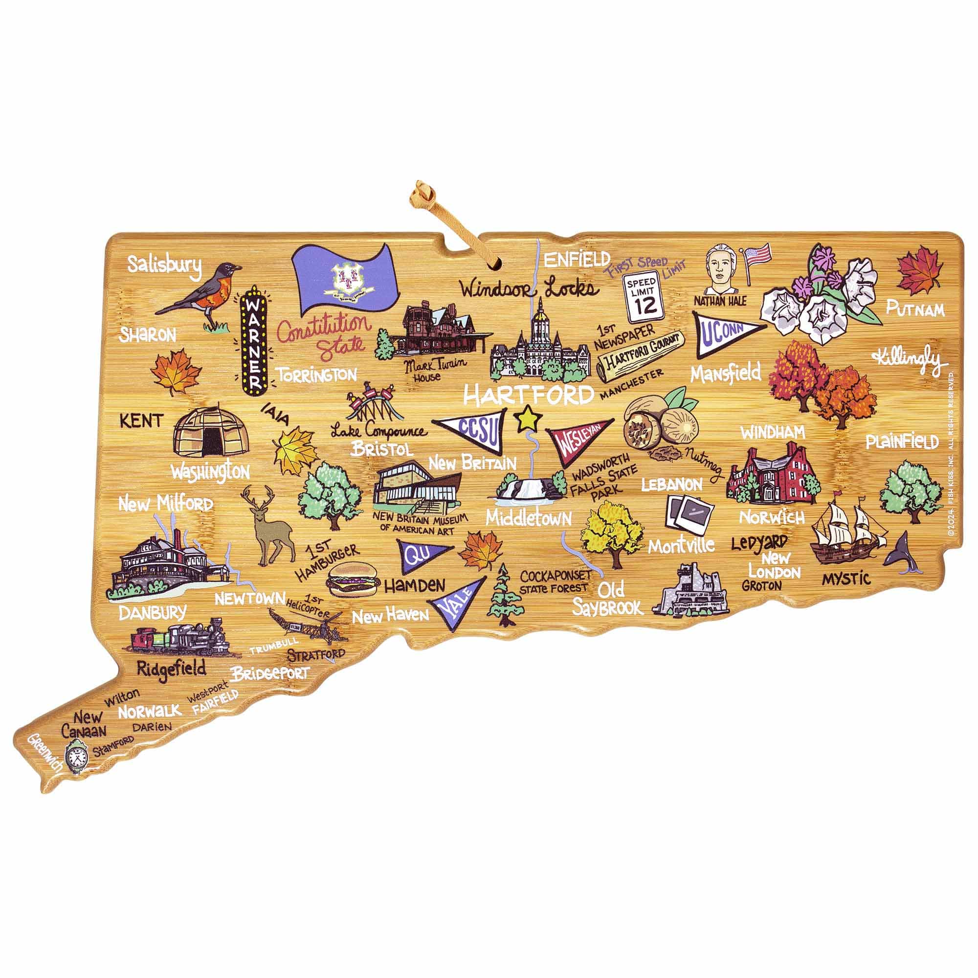 Totally Bamboo - Connecticut Cutting Board with Artwork by Fish Kiss price history on PriceWatchPro