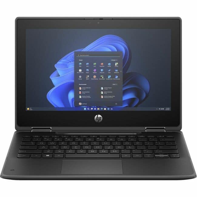 HP - Fortis Flip G1i 11.6" Touchscreen Convertible 2 in 1 Notebook - HD - Intel N-Series N250 - 4 GB - 128 GB Flash Memory - Jet Black