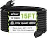 BN-LINK - 15 ft Outdoor Extension Cord 12/3 SJTW, 15A, 3-Prong Grounded, Heavy Duty, Weather-Resistant, ETL - Black