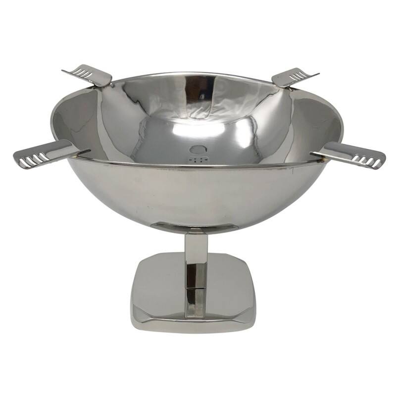 Alt View 3. Prestige - Smokin Ash' Raised Quadrangle Cigar Ashtray (Stainless) - Polished Stainless Steel.