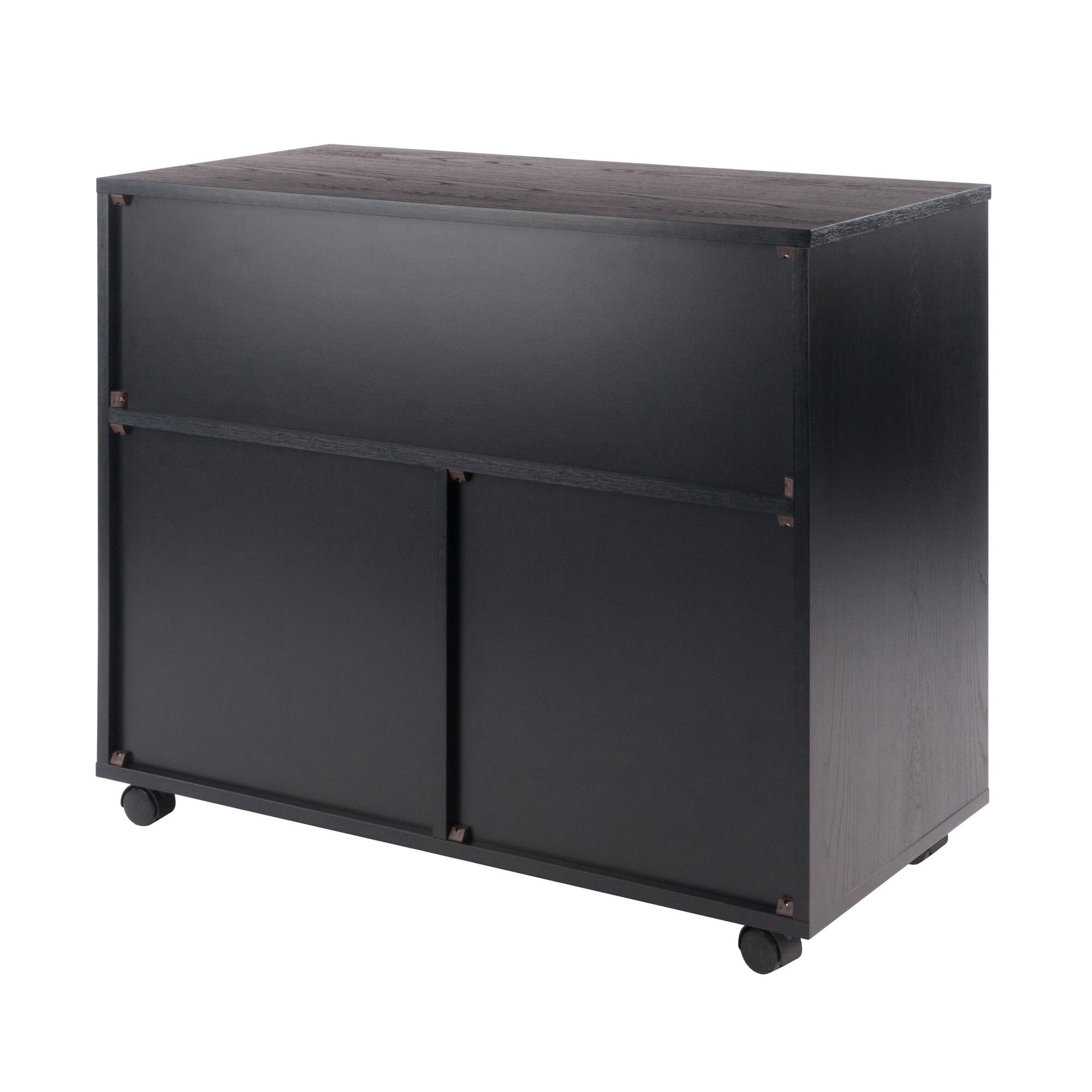 Alt View 5. Winsome Wood - Halifax 3-Section Multi-Storage Mobile Cabinet - Black.