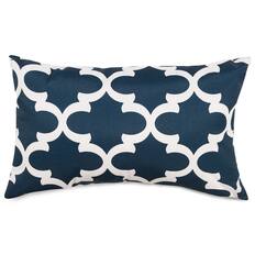 Front. Majestic Home - Pillow 12x20 Trellis Navy - Blue.