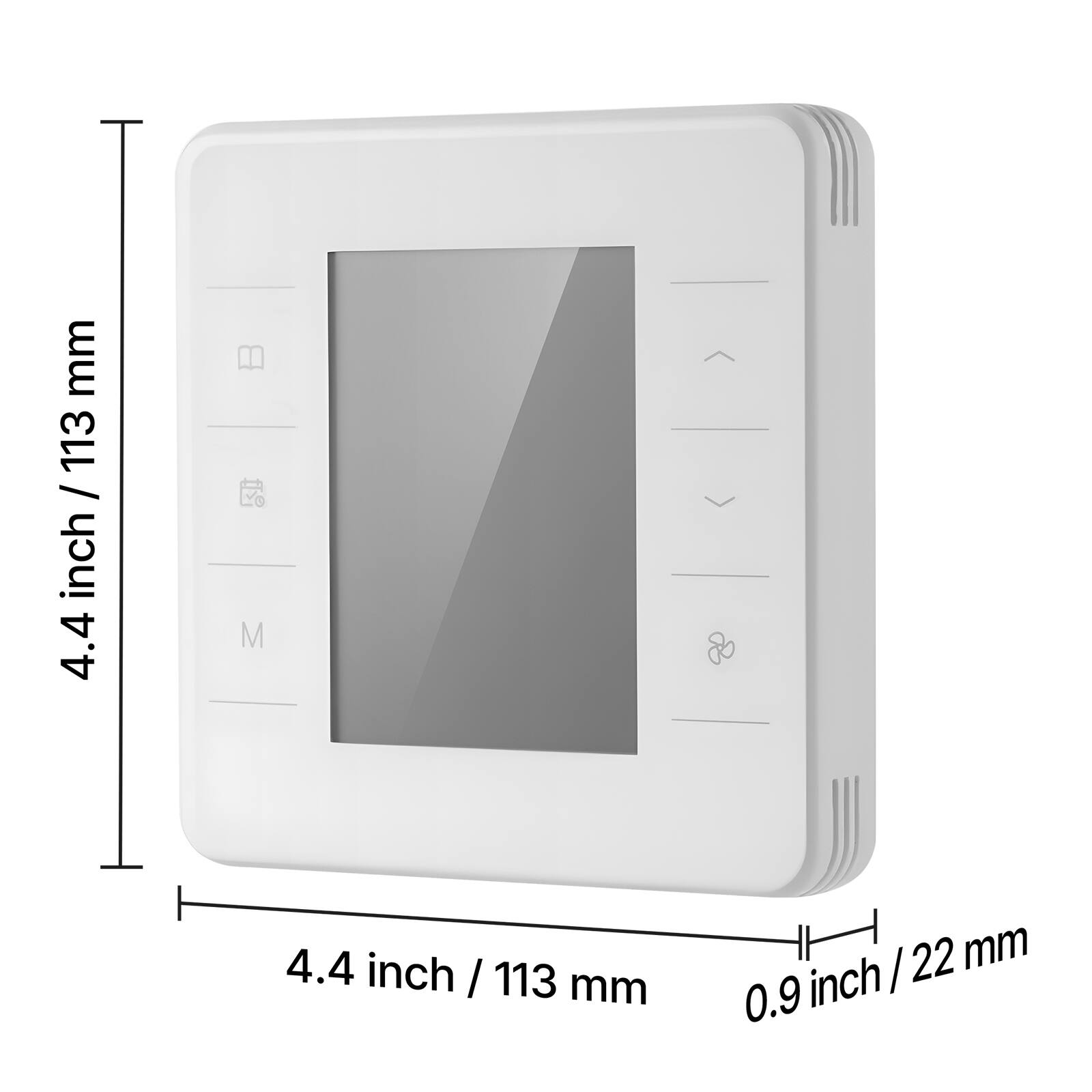 4.4 inch / 113 mm  
0.9 inch / 22 mm