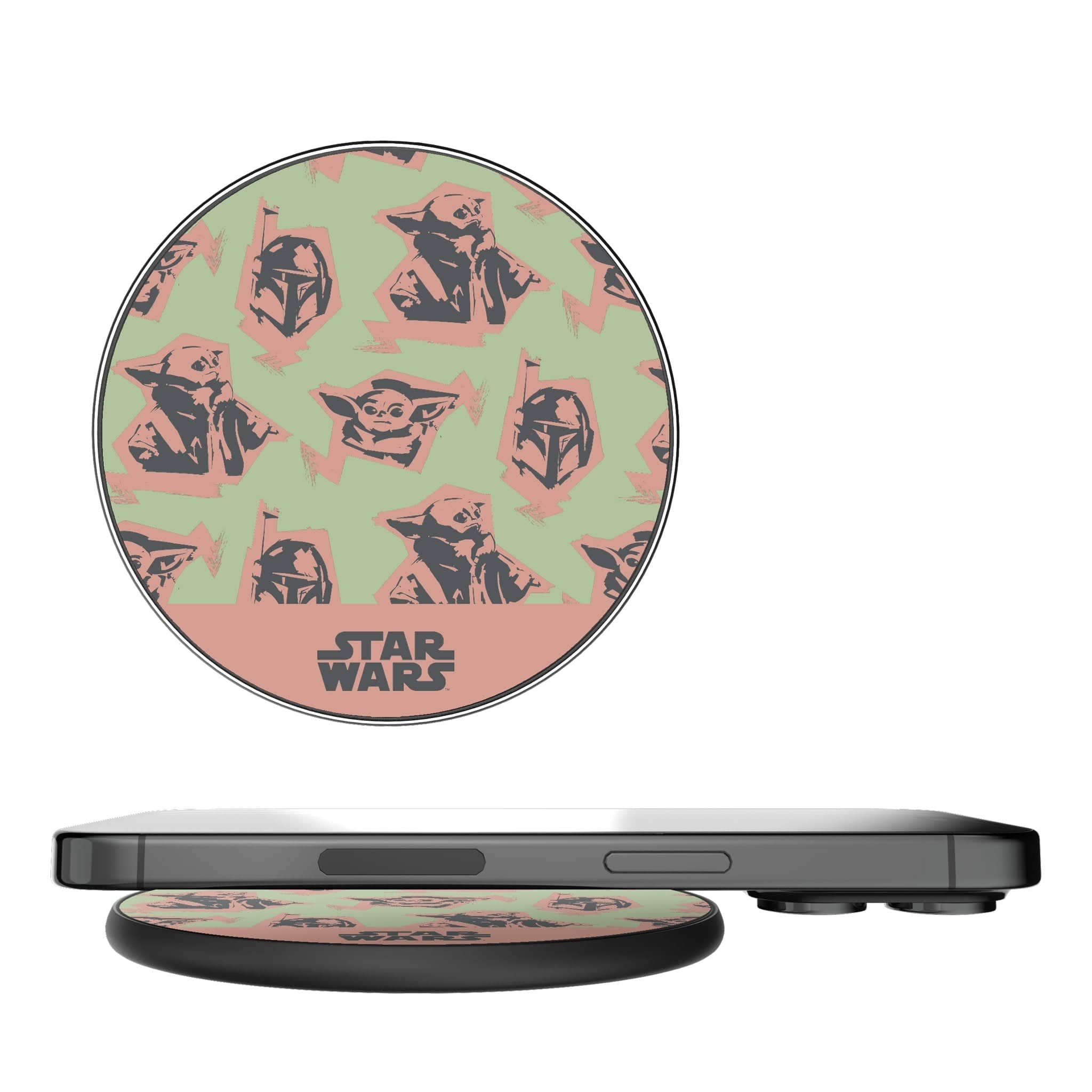Keyscaper - Star Wars: The Mandalorian Pattern 15-Watt Wireless Charger - Grogu