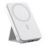 Alpha Digital - 10,000mAh Portable Magnetic Wireless Charge Power Bank with Phone Stand - White