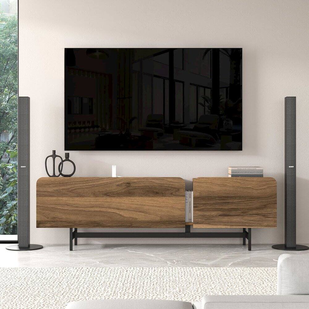 Alt View 2. Atelier Mobili - Tamesis Modern TV Stand – 72 Inch Media Console for 75-Inch TVs - Brown.