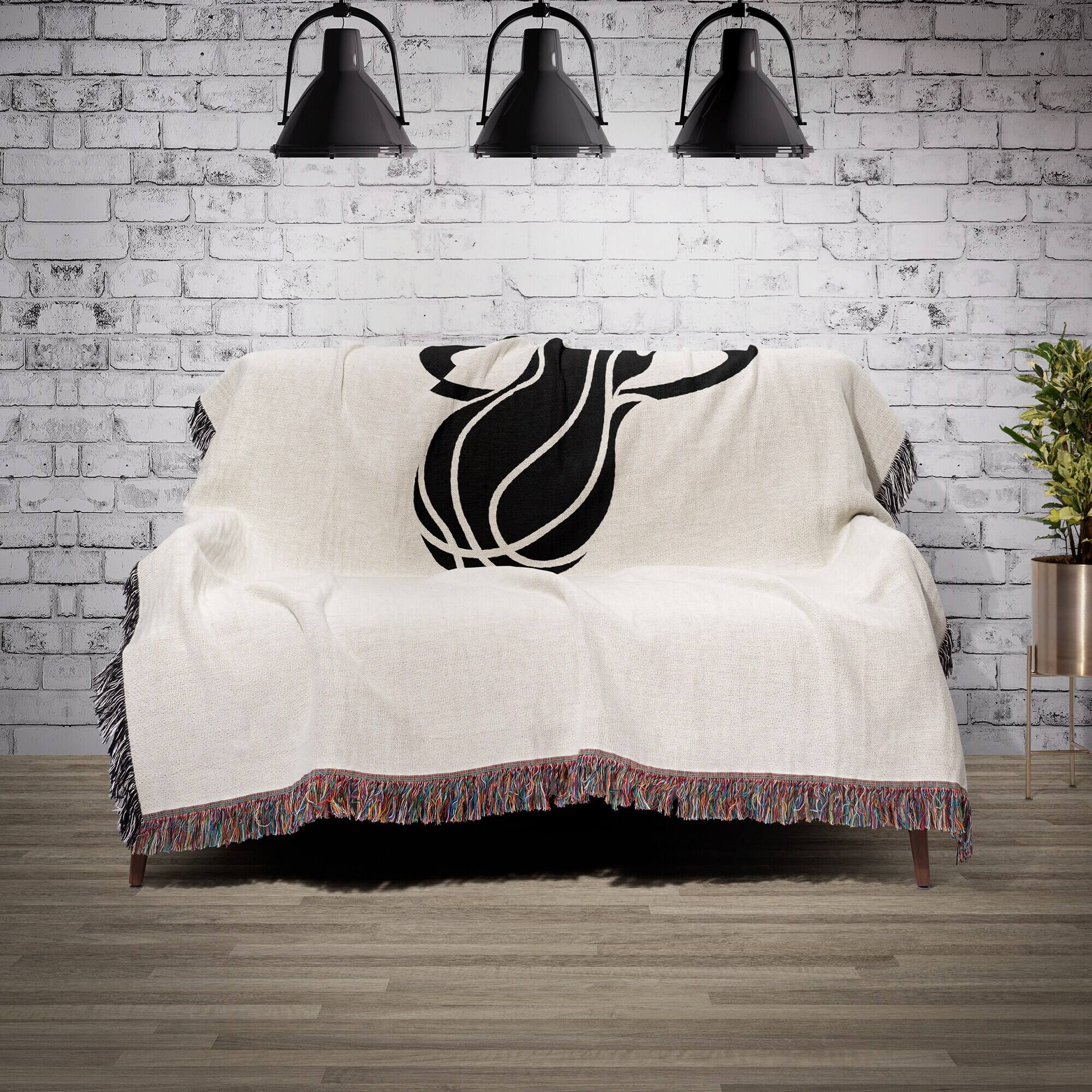 Alt View 1. Chad & Jake - Miami Heat Woven Blanket - White.