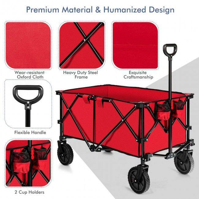Premium Material & Humanized Design  
Wear-resistant Oxford Cloth  
Heavy Duty Steel Frame  
Exquisite Craftsmanship  
Flexible Handle  
2 Cup Holders