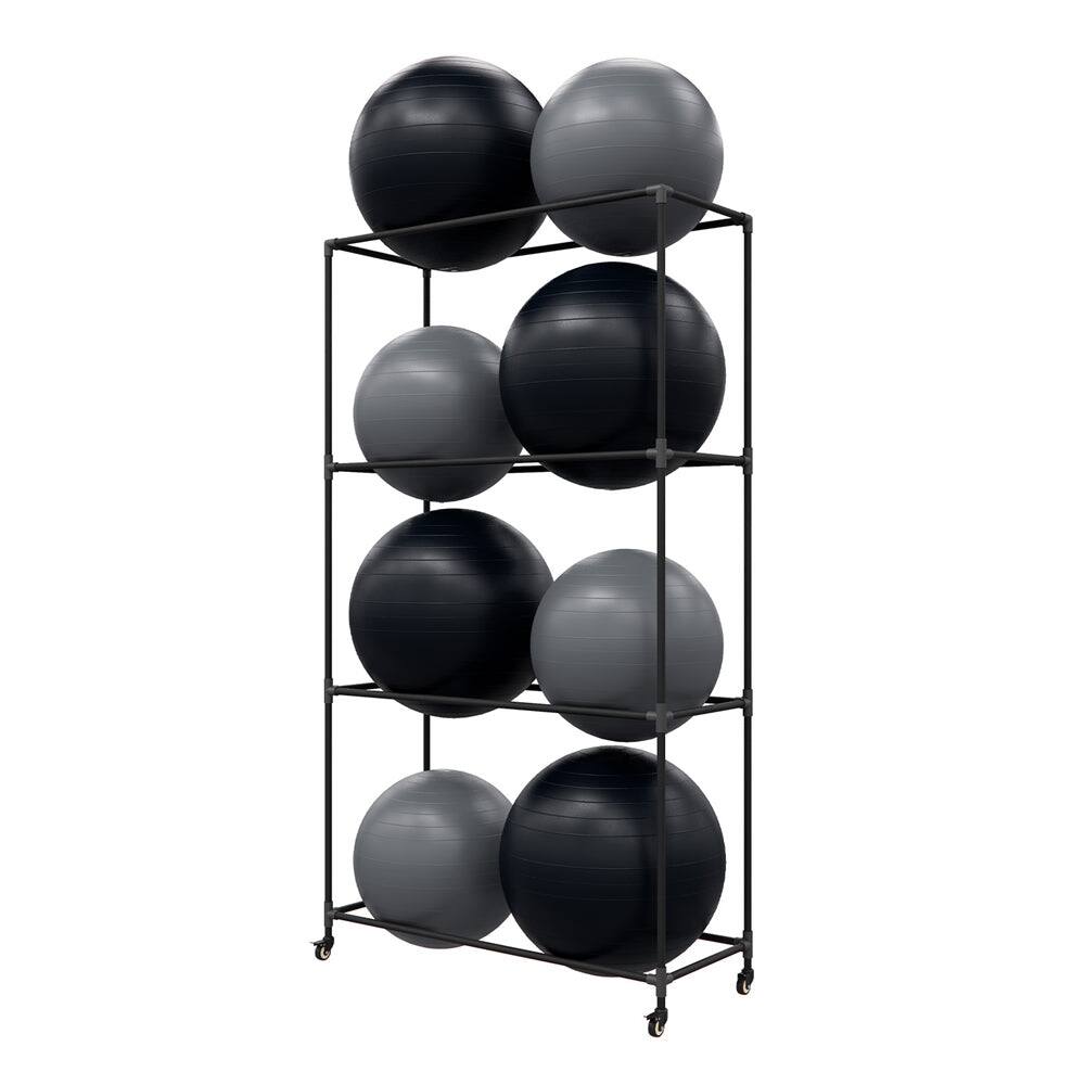 Alt View 4. Power Systems - Stability Ball Rack – Metal Freestanding Rack Holds Up to 8 Balls - Black.