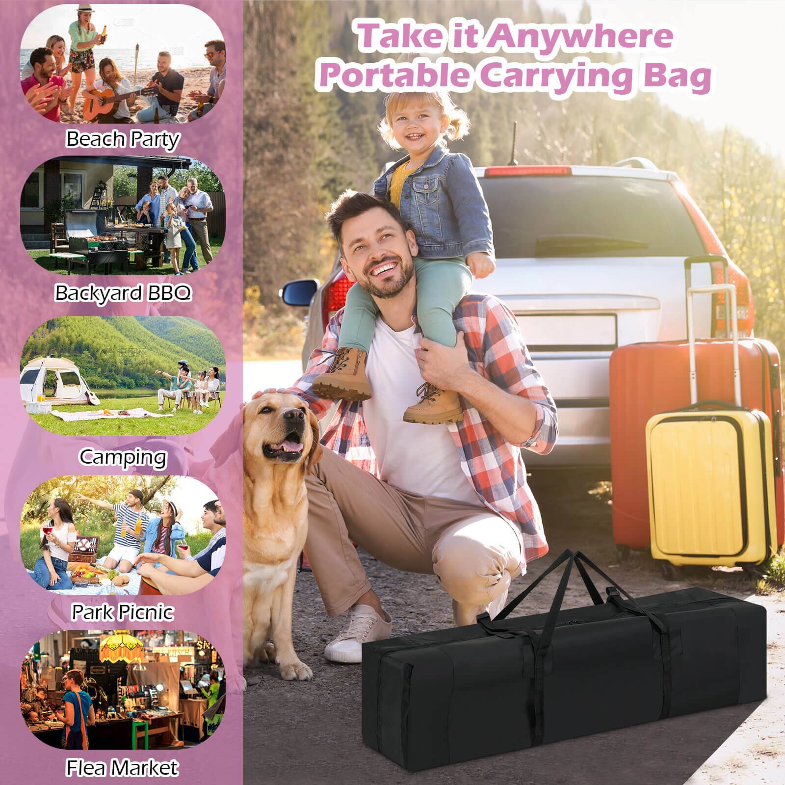 Take it Anywhere Portable Carrying Bag

- Beach Party
- Backyard BBQ
- Camping
- Park Picnic
- Flea Market