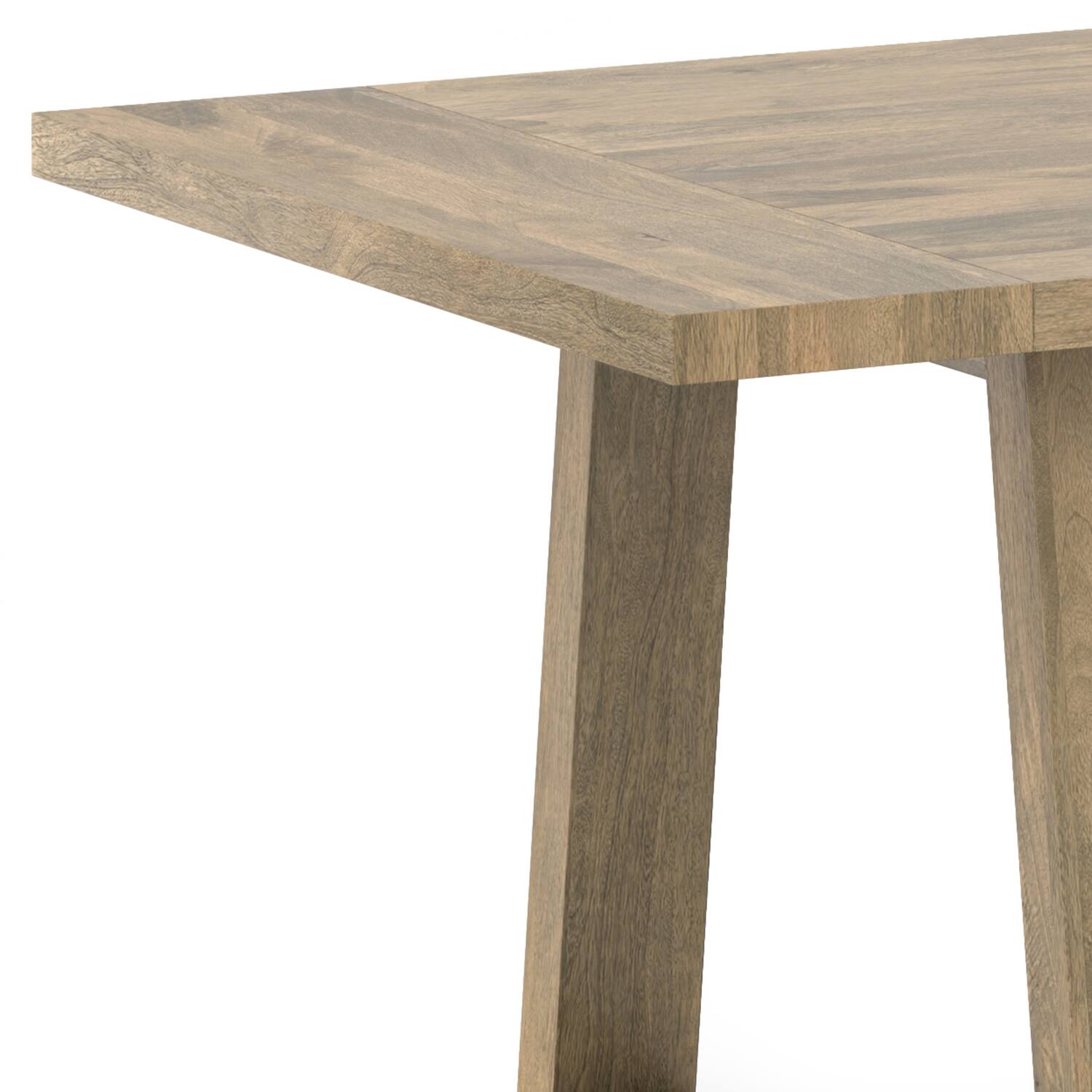 Alt View 8. Simpli Home - Whitley 72 inch Wide Solid Mango Farmhouse Dining Table in Grey Wash - Grey Wash.