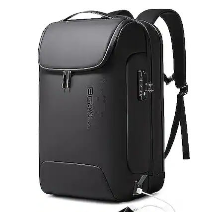 Front. Live At Space - Men s Anti theft Backpack Waterproof Fashion Travel Backpacks High Tech With Usb3 0 Charging Port Business Laptop Fits - Black.