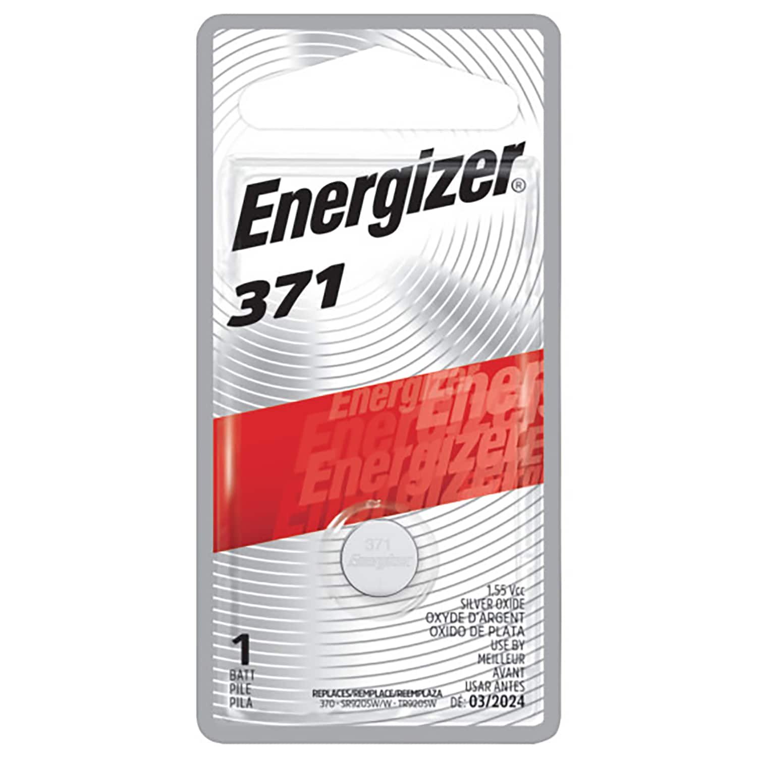 Energizer - Silver Oxide 370/371 1.55 V 0.03 mAh Electronic/Watch Battery 1 pk