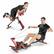 Front. Costway - 4 in 1 Folding Rowing Machine AB Crunch Workout Machine with Control Panel Home Gym - Black/Red.