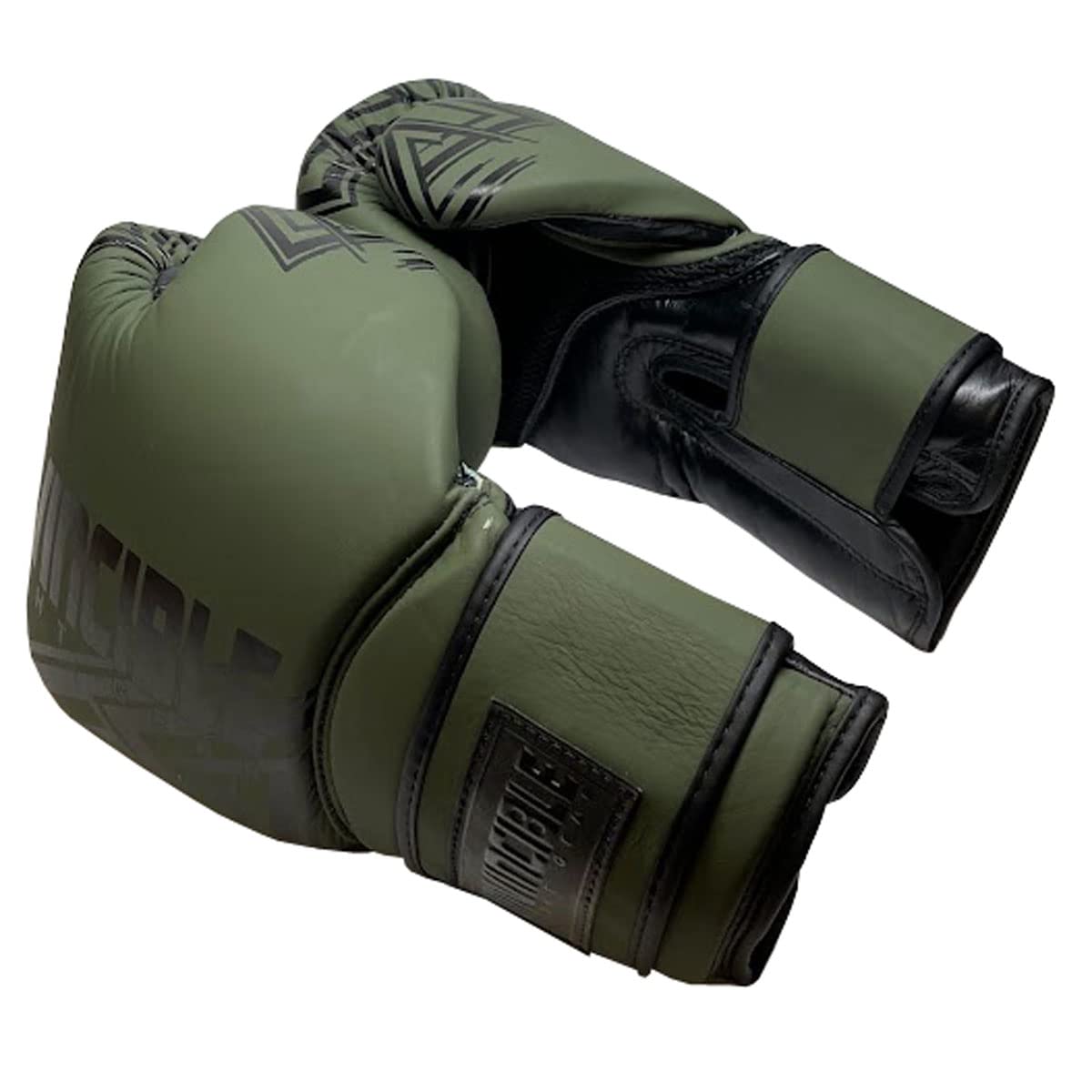 Back. Amber Sporting Goods - All Leather Pro Hybrid Boxing Gloves  Durable, Breathable, Shock-Absorbing, 12 oz - Green.