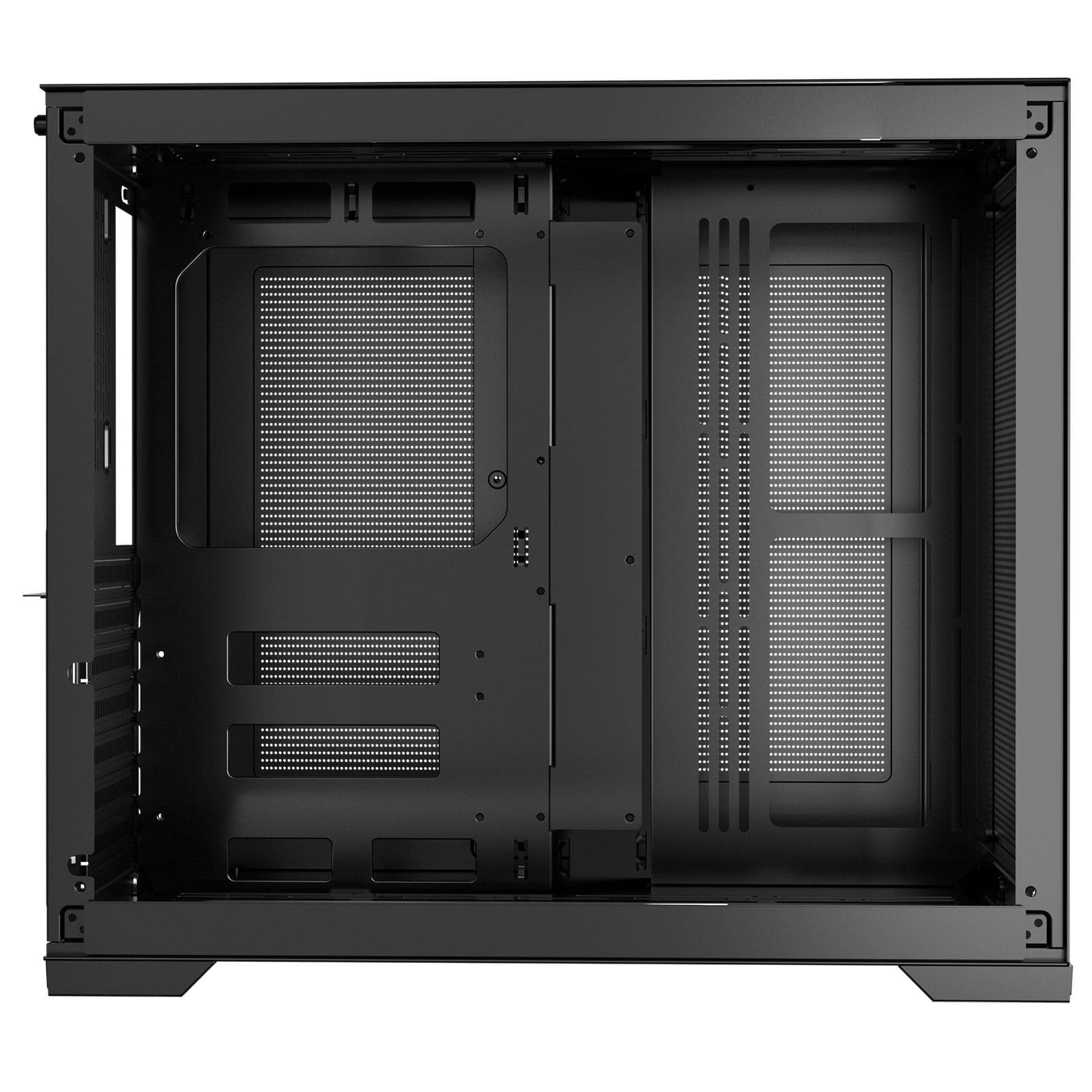 Mirfee - Mid-Tower Dual Chamber PC Gaming Case - ATX Motherboard Compatible, Fanless Design - Black