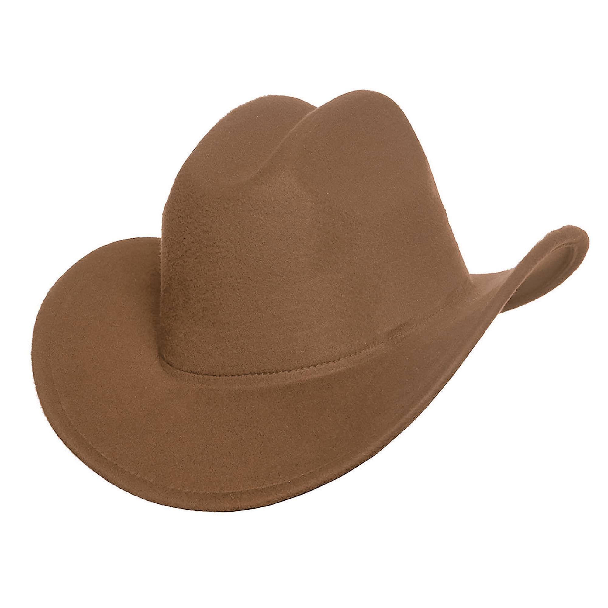 Alt View 1. Underwraps - Cattleman Thick Felt Cowboy Hat Adult Costume Accessory | Tan - Brown.