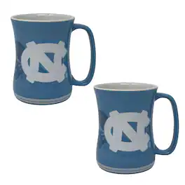 Indigo Falls - North Carolina Tar Heels 16oz. Sculpted Barista Mug Two-Pack - White