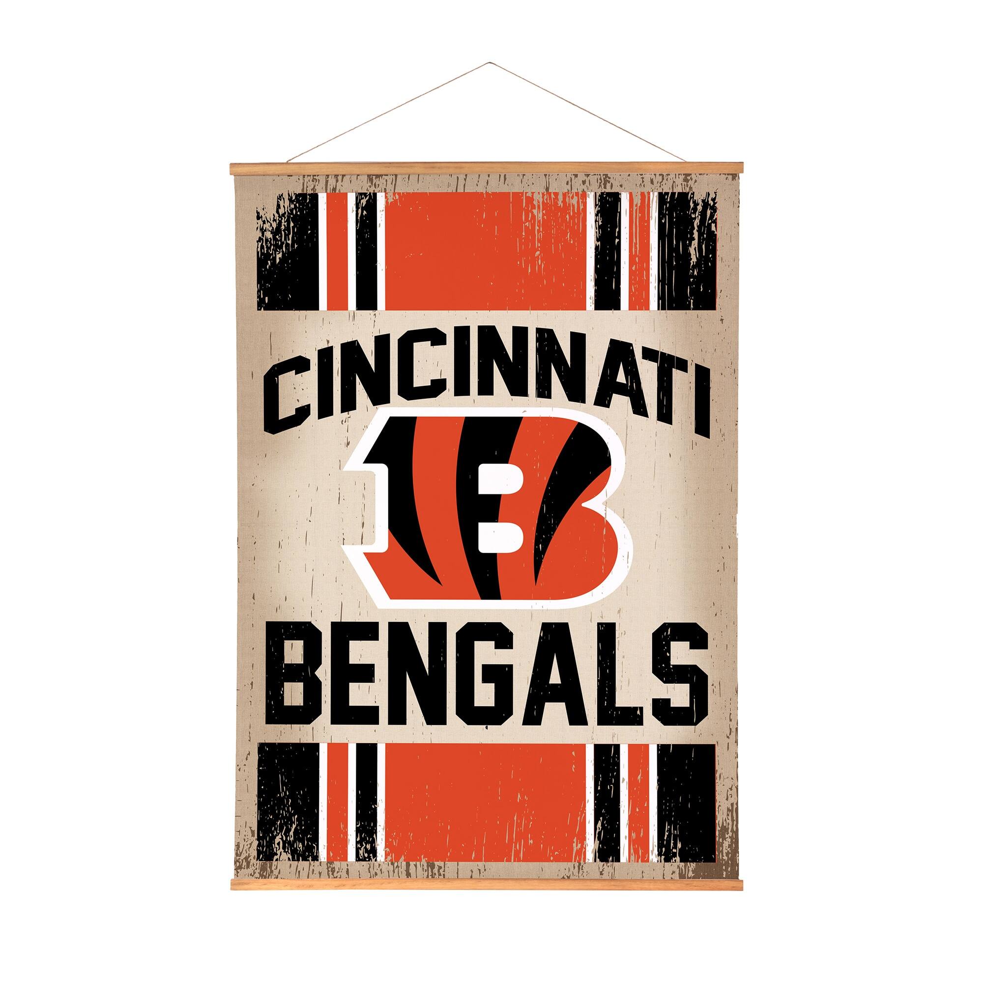 Evergreen Enterprises - Cincinnati Bengals 36" x 54" Large Canvas Wall Art Tapestry with Wood Frame - Multicolor