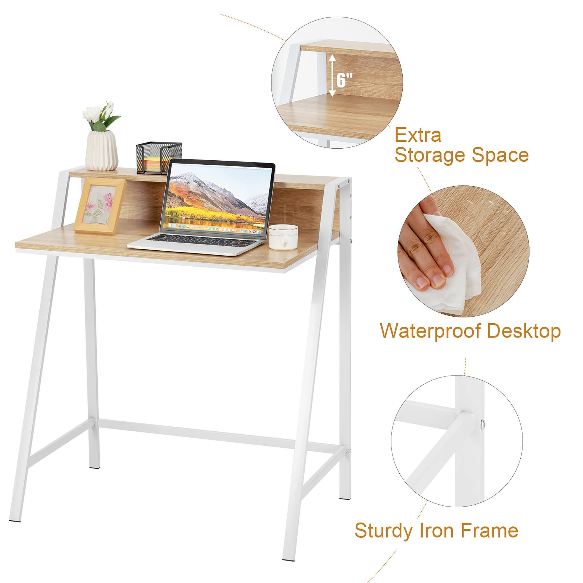 - Extra Storage Space: 6"
- Waterproof Desktop
- Sturdy Iron Frame