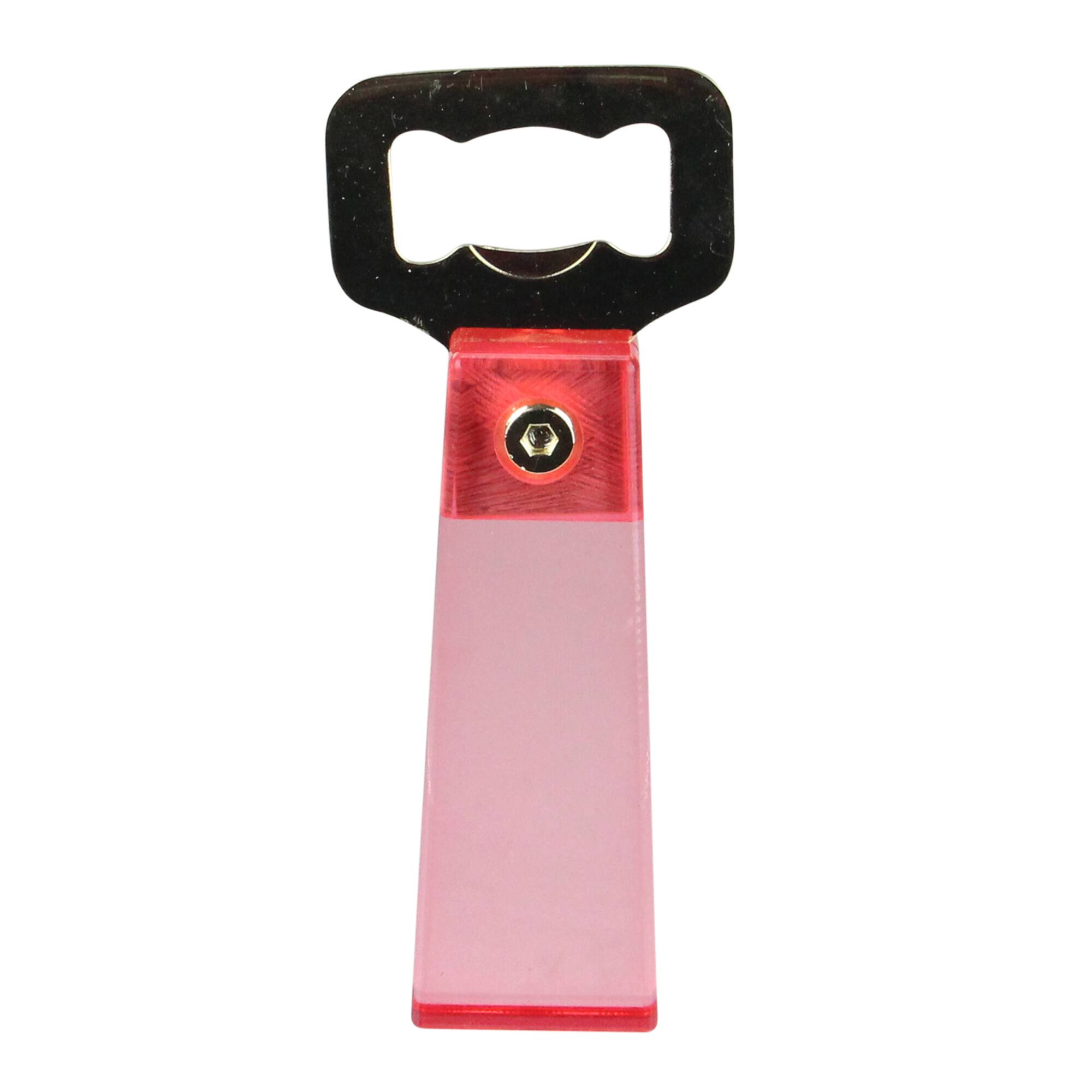 Front. Wild Eye - 6" Golden Bottle Opener with Pink Handle - Pink.