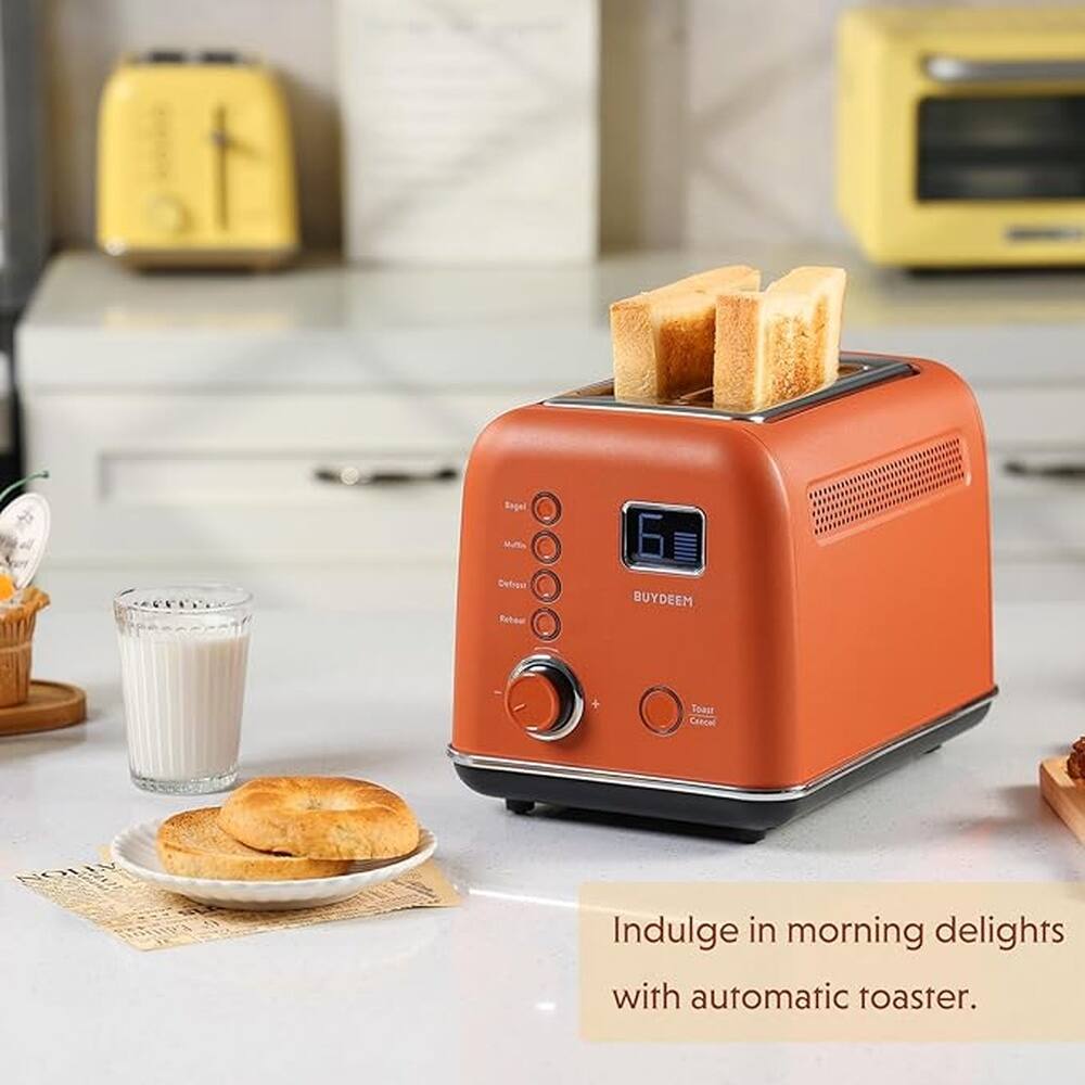 Buydeem DT730 2 Slice Motorized Toaster with LCD Timer, 9 Shade ...