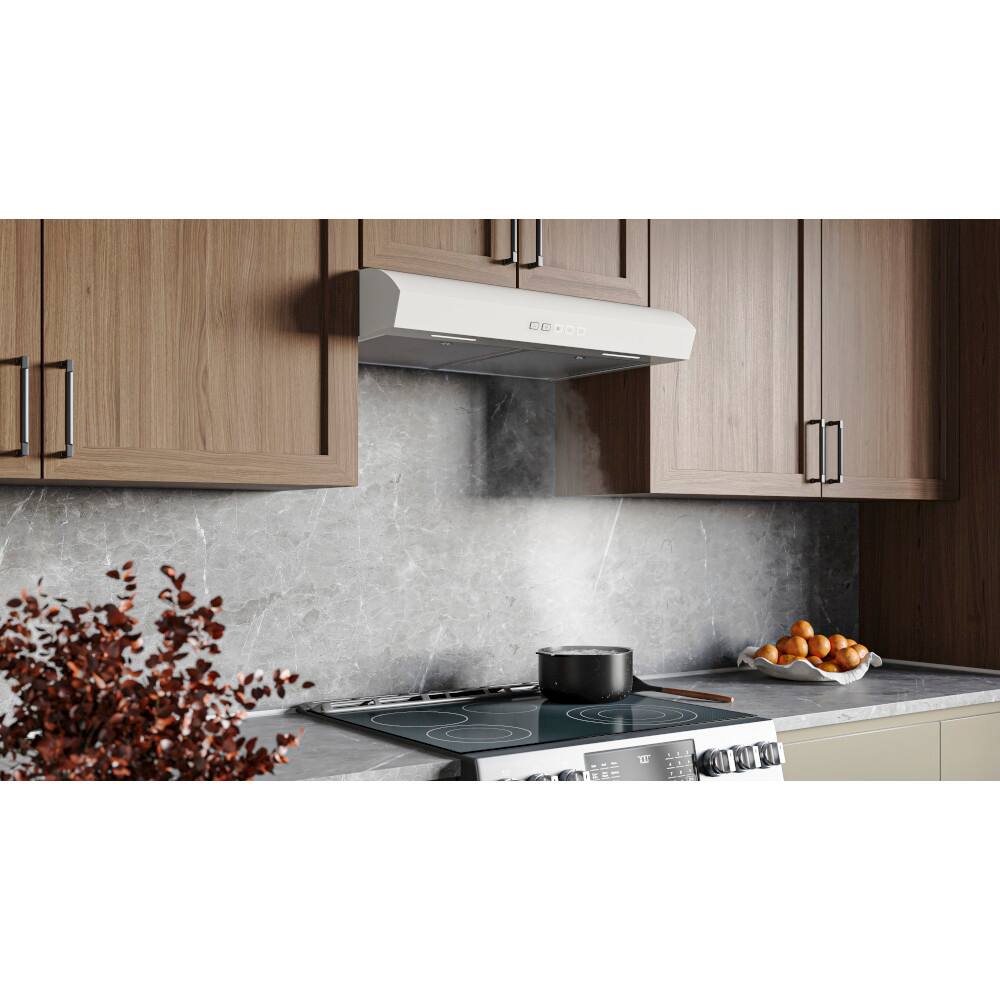 Alt View 9. Broan - Broan-NuTone 30-Inch Under Cabinet Range Hood, ENERGY STAR, 350 Max Blower CFM - White.