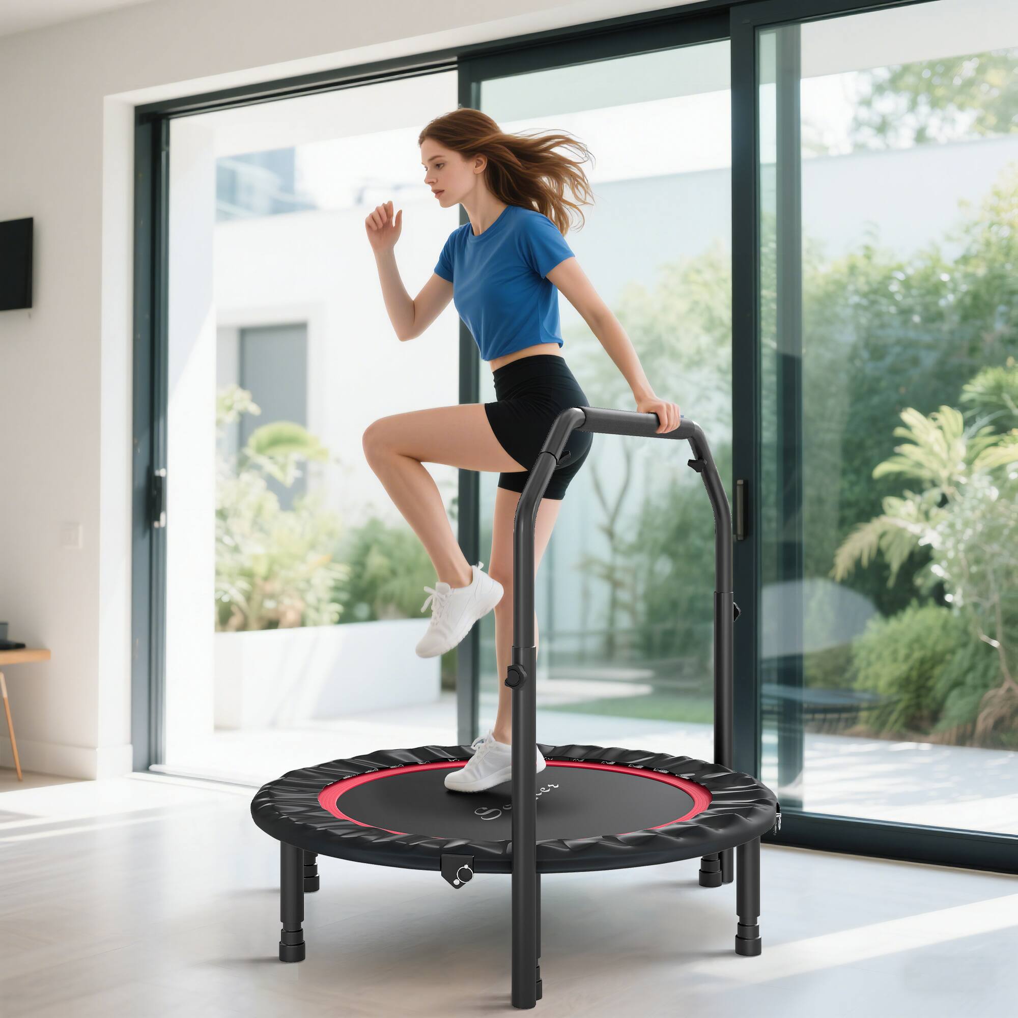 Alt View 1. Soozier - Foldable Mini Trampoline - Red.