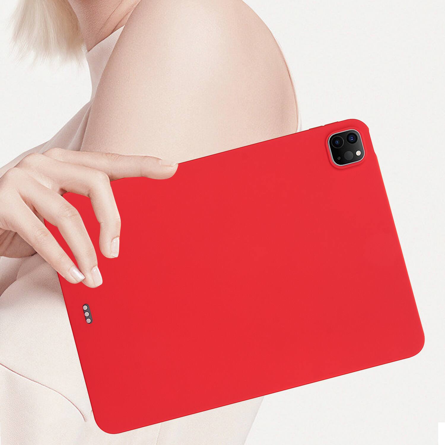 Alt View 2. Dteck - Case For Apple iPad Pro 13'' (M5) 2025/(M4) 2024 Slim Lightweight Soft TPU Skin-Friendly Anti-Scratch Protective Cover - Red.