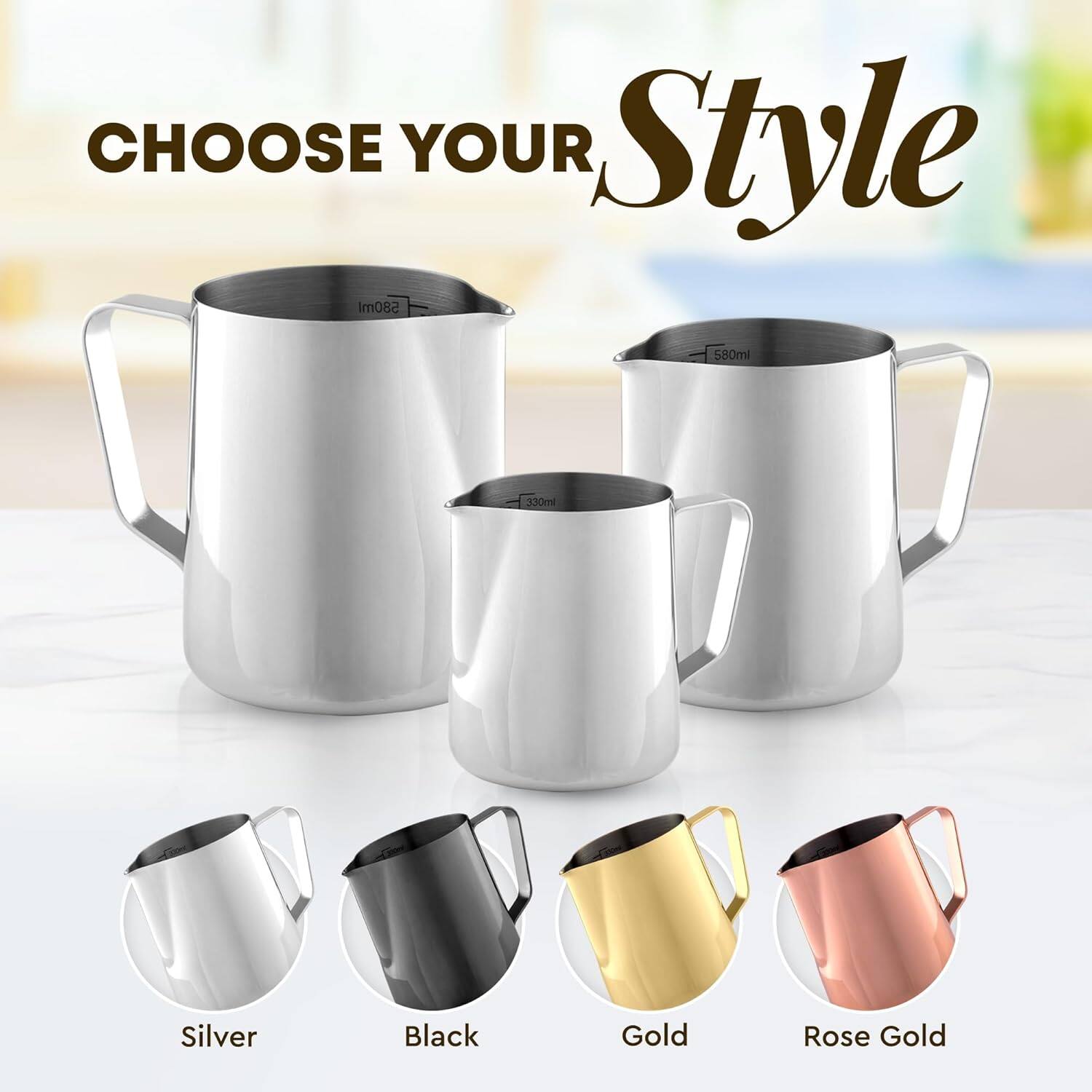 CHOOSE YOUR Style

580ml

Silver  
Black  
Gold  
Rose Gold