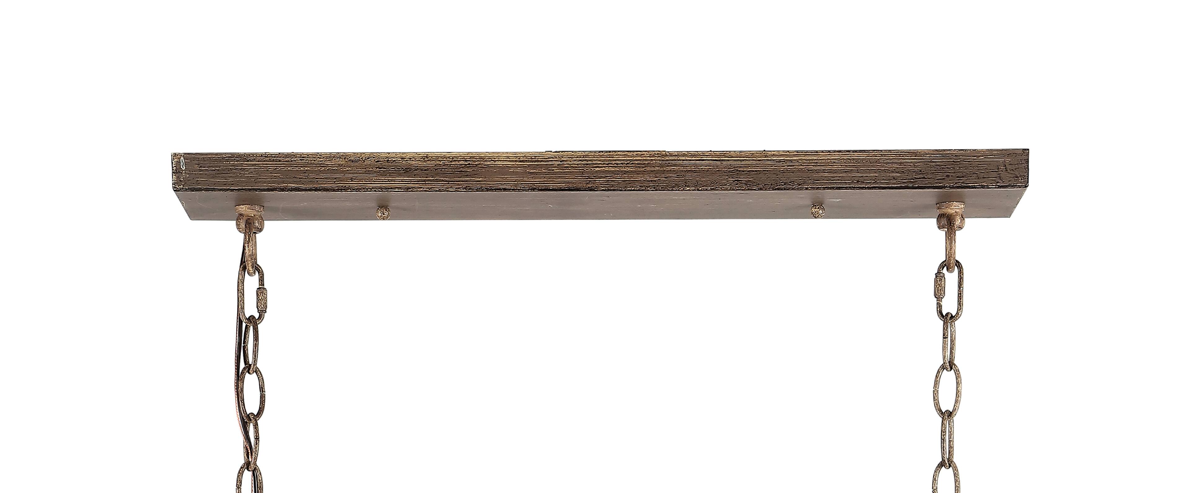 Alt View 5. Jonathan Y - Magnolia 36" 5-Light Linear Adjustable Iron Rustic Farmhouse LED Pendant, Brown - Brown.